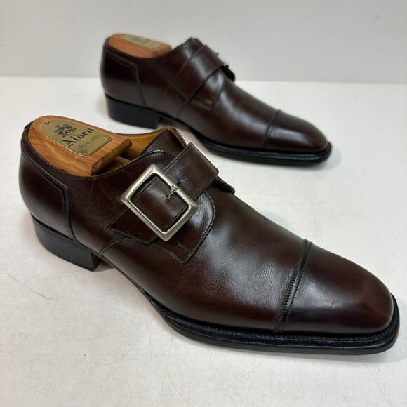 EUC J.M. Weston Beauborg Single Monk Strap Cap Toe Derby France UK 6.5 / US 7.5 - Picture 4 of 14